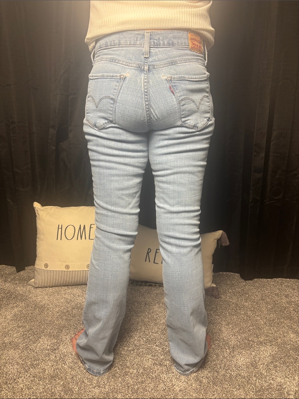 Levi's Pale Blue Straight Leg Jeans - Picture 3 of 7